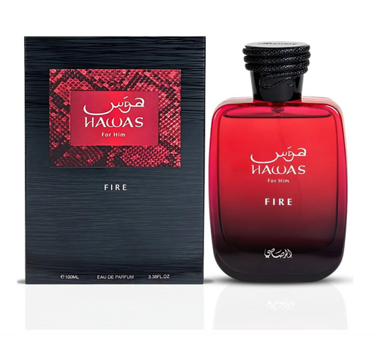HAWAS FIRE FOR HIM BY RASASI 3.38 OZ (100ML) FOR MEN